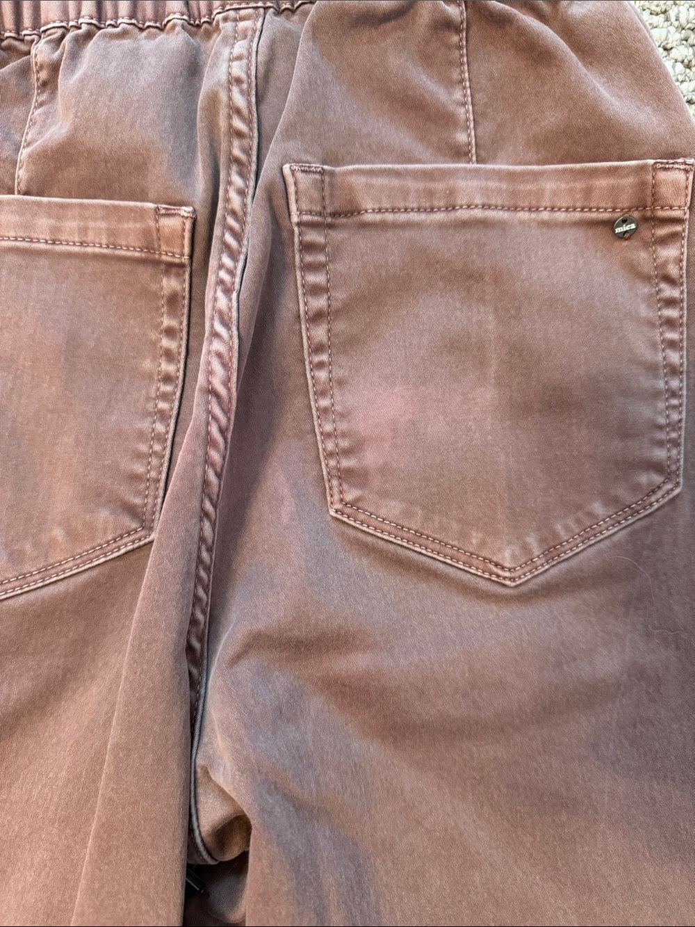 MIA Ankle Cropped Drawstring Joggers in Rust - Picture 5 of 5